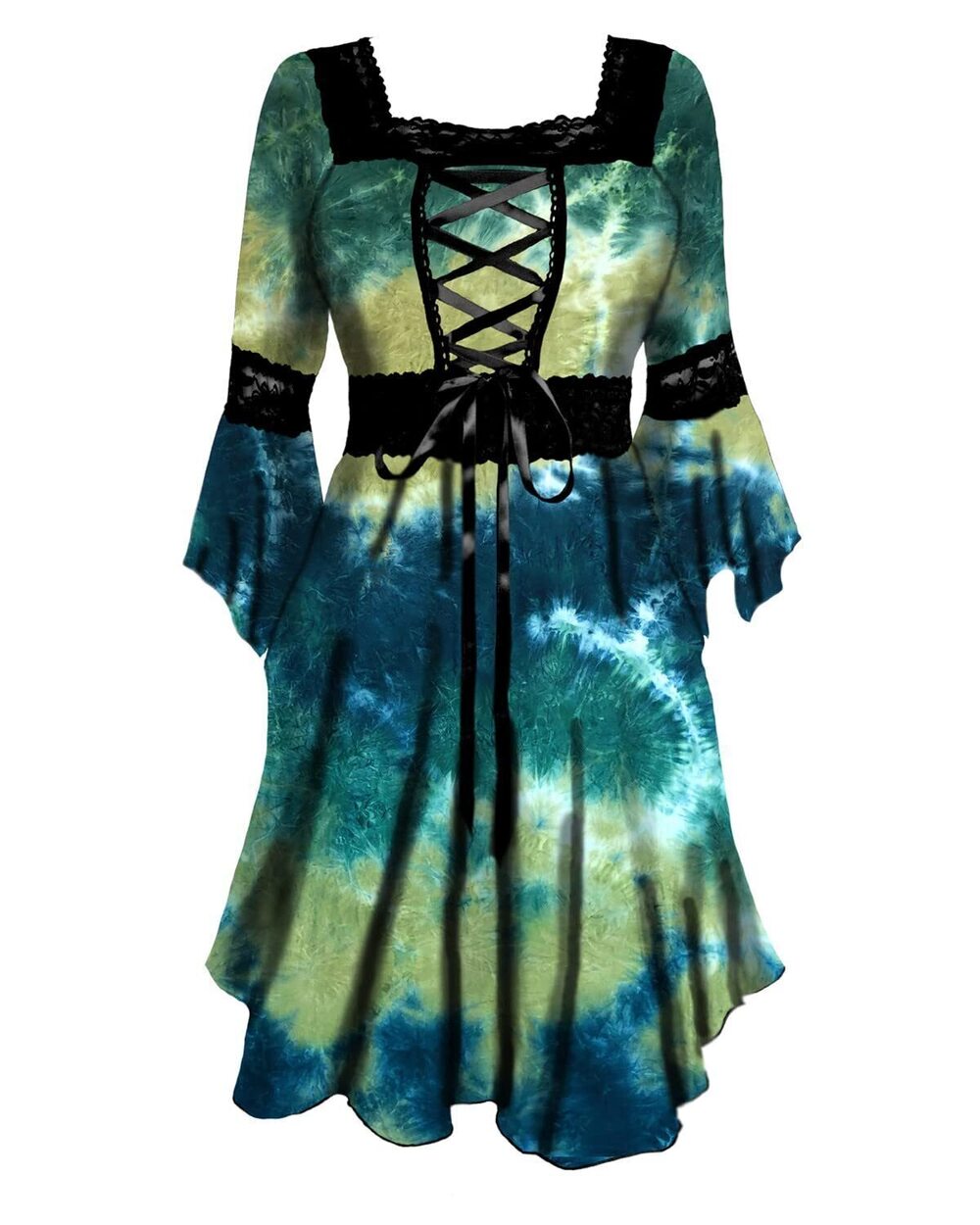 1626 Renaissance Corset Dress: Gothic Victorian Witchy Sexy Lace Halloween